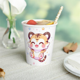 Boho Fun Tiger Baby Dusche Pappbecher