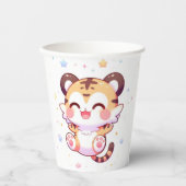 Boho Fun Tiger Baby Dusche Pappbecher (Vorderseite)