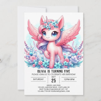 Boho Fun Unicorn Digital Geburtstag Einladung