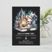 Boho Fun Wizard Birthday Einladung (Stehend Vorderseite)