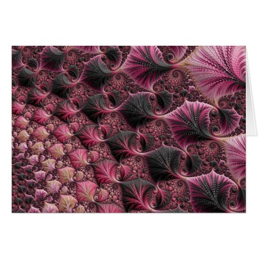 Boho Funky Eclectic Pink Black Abstrakt Fraktal (Vorderseite (Horizontal))