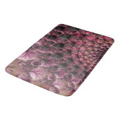 Boho Funky Eclectic Pink Black Abstrakt Fraktal Badematte (Schrägansicht)