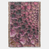 Boho Funky Eclectic Pink Black Abstrakt Fraktal Decke (Vorderseite Vertikal)