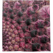 Boho Funky Eclectic Pink Black Abstrakt Fraktal Duschvorhang (Vorderseite)