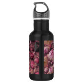 Boho Funky Eclectic Pink Black Abstrakt Fraktal Edelstahlflasche (Rückseite)