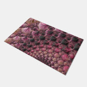Boho Funky Eclectic Pink Black Abstrakt Fraktal Fußmatte (Schrägansicht)
