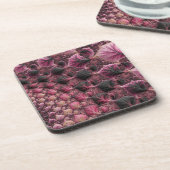 Boho Funky Eclectic Pink Black Abstrakt Fraktal Getränkeuntersetzer (Linke Seite)