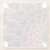Boho Funky Eclectic Pink Black Abstrakt Fraktal Glasuntersetzer (Rückseite)