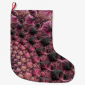 Boho Funky Eclectic Pink Black Abstrakt Fraktal Großer Weihnachtsstrumpf (Vorderseite)