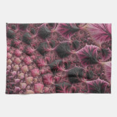Boho Funky Eclectic Pink Black Abstrakt Fraktal Handtuch (Horizontal)