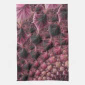Boho Funky Eclectic Pink Black Abstrakt Fraktal Handtuch (Vertikal)