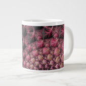 Boho Funky Eclectic Pink Black Abstrakt Fraktal Jumbo-Tasse (Vorderseite Rechts)