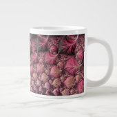 Boho Funky Eclectic Pink Black Abstrakt Fraktal Jumbo-Tasse (Rechts)