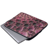 Boho Funky Eclectic Pink Black Abstrakt Fraktal Laptopschutzhülle (Vorne Knopf)