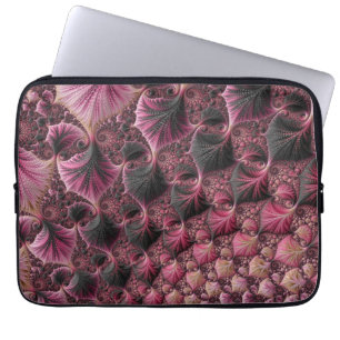 Boho Funky Eclectic Pink Black Abstrakt Fraktal Laptopschutzhülle