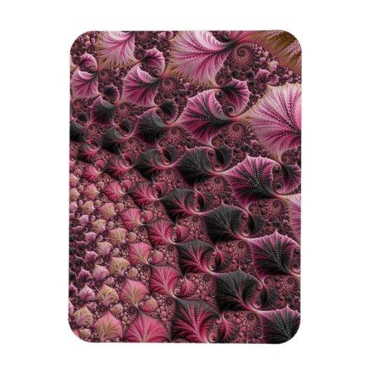 Boho Funky Eclectic Pink Black Abstrakt Fraktal Magnet (Vertikal)