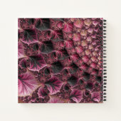 Boho Funky Eclectic Pink Black Abstrakt Fraktal Notizblock (Rückseite)