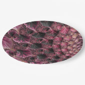 Boho Funky Eclectic Pink Black Abstrakt Fraktal Pappteller (Schrägansicht)