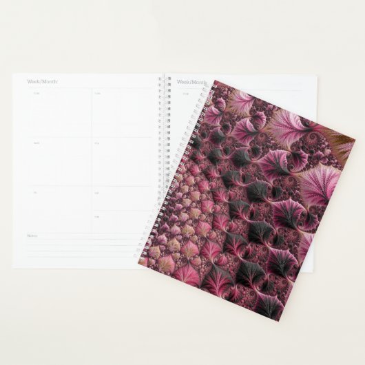 Boho Funky Eclectic Pink Black Abstrakt Fraktal Planer (Anzeige)