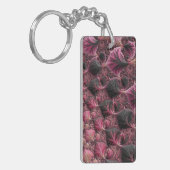Boho Funky Eclectic Pink Black Abstrakt Fraktal Schlüsselanhänger (Vorderseite links)