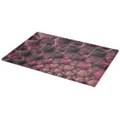 Boho Funky Eclectic Pink Black Abstrakt Fraktal Schneidebrett (Ecke)