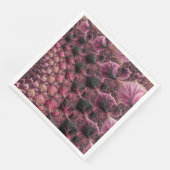 Boho Funky Eclectic Pink Black Abstrakt Fraktal Serviette (Ecke)