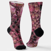 Boho Funky Eclectic Pink Black Abstrakt Fraktal Socken (Gewinkelt)