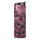Boho Funky Eclectic Pink Black Abstrakt Fraktal Thermosbecher (Nach links gedreht)