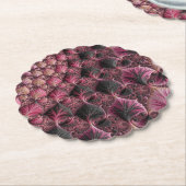 Boho Funky Eclectic Pink Black Abstrakt Fraktal Untersetzer (angewinkelt)