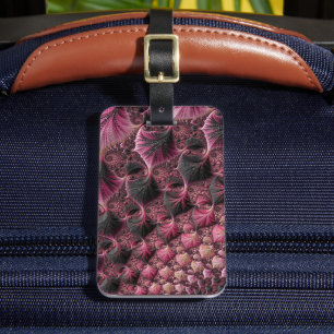 Boho Funky Eklektische Rosa Schwarze Abstrakte Fra Gepäckanhänger