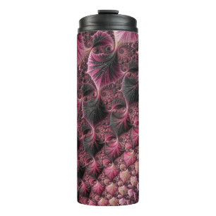 Boho Funky Eklektische Rosa Schwarze Abstrakte Fra Thermosbecher