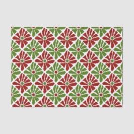 Boho Funky Poinsettia Blumenweihnachtsgrün Seidenpapier