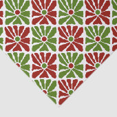 Boho Funky Poinsettia Blumenweihnachtsgrün Seidenpapier (Ausschnitt)