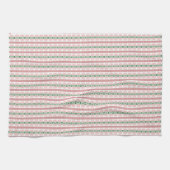 Boho Funky Retro Eclectic Pastel Christmas Streife Geschirrtuch (Horizontal)