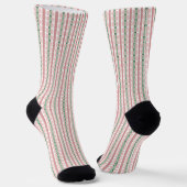 Boho Funky Retro Eclectic Pastel Christmas Streife Socken (Gewinkelt)