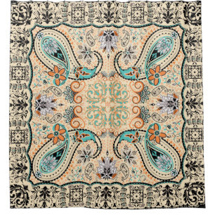 Boho Funky Trendy Retro abstraktes Muster Duschvorhang