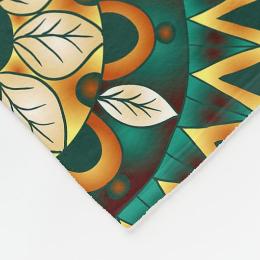 Boho Funky Trendy Retro abstraktes Muster Fleecedecke (Ecke)