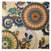 Boho Funky Trendy Retro Abstraktes Muster Fliese (Vorderseite)