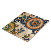 Boho Funky Trendy Retro Abstraktes Muster Fliese (Seite)