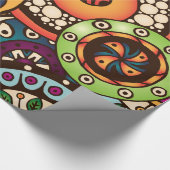 Boho Funky Trendy Retro abstraktes Muster Geschenkpapier (Ecke)