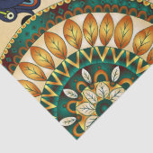 Boho Funky Trendy Retro Abstraktes Muster Seidenpapier (Detail)