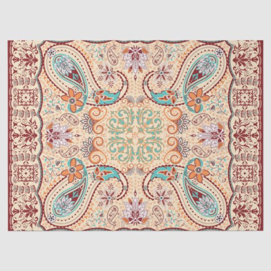 Boho Funky Trendy Retro abstraktes Muster Seidenpapier (Vorderseite)