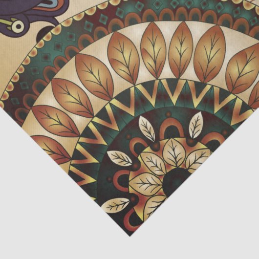 Boho Funky Trendy Retro abstraktes Muster Seidenpapier (Detail)