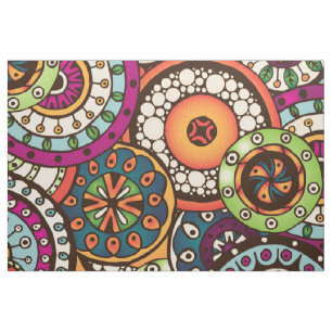 Boho Funky Trendy Retro abstraktes Muster Stoff