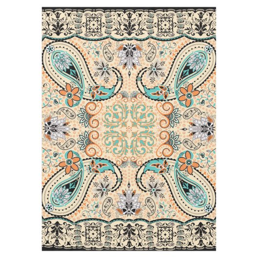 Boho Funky Trendy Retro abstraktes Muster Tischdecke (Vorderseite)