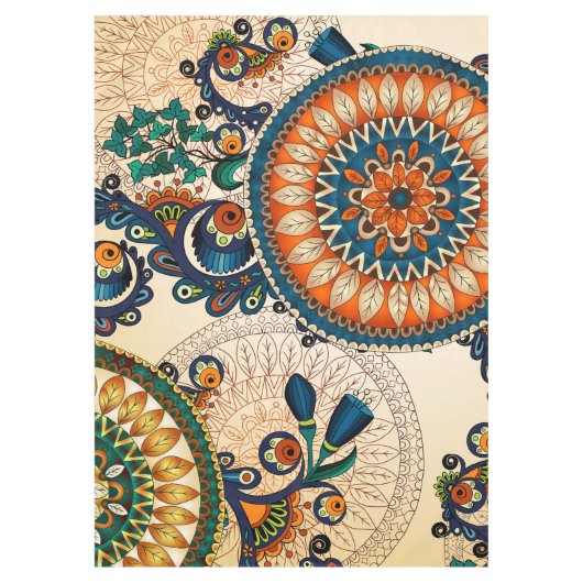 Boho Funky Trendy Retro abstraktes Muster Tischdecke (Vorderseite)