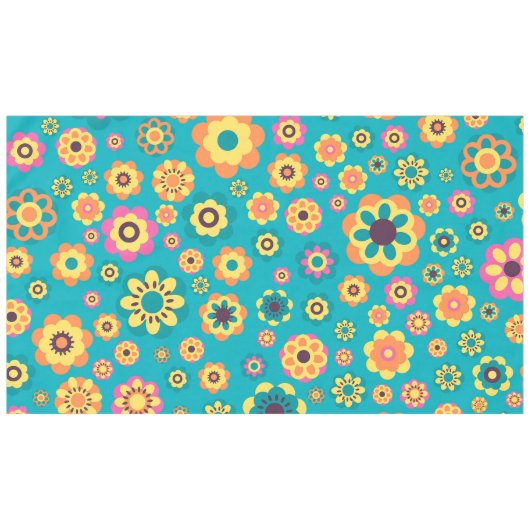 Boho Funky Trendy Retro abstraktes Muster Tischdecke (Vorderseite (Horizontal))