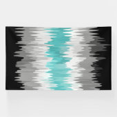 Boho Funky Wavy Abstract Libramasculine Stolzflagg Banner (Horizontal)