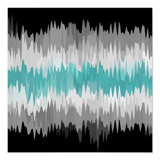 Boho Funky Wavy Abstract Libramasculine Stolzflagg Poster (Vorderseite)