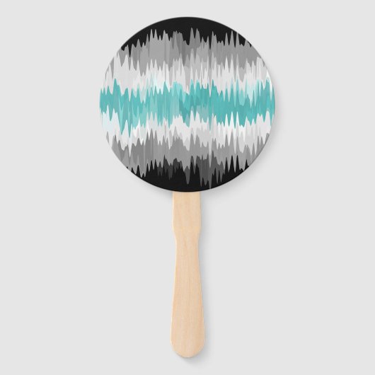 Boho Funky Wavy Abstrakt Libramasculine Prilag Fächer (Vorderseite)